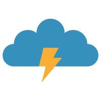 Thunder Cloud Flat Icon, Flat Design Style Flat Icon Symbol vector