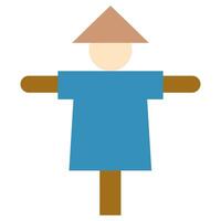 Scarecrow Flat Icon, Flat Design Style Icon Symbol, Farming Element Icon vector