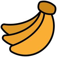 Banana Icon, Fruit and Vegetable Outline Flat Design Icon Symbol vector