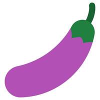 Eggplant Icon, Fruit and Vegetable Flat Design Icon Symbol vector