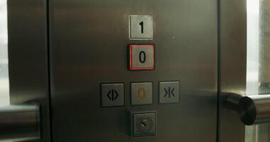 Close-up of the floor selection buttons in the elevator, there are no people photo