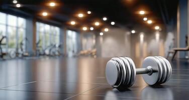 Weight Lifting Equipment in a Modern Gym With Bright Lighting and Exercise Machines photo