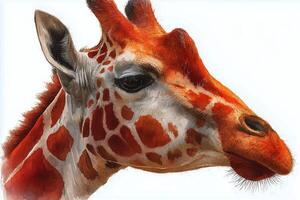 Giraffe With Distinctive Markings Gazes Calmly in Bright Light photo