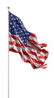 American Flag Waving Proudly Against a Clear Background During Daylight Hours. photo