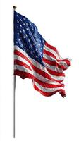 American Flag Waving in the Wind Against a Clear Background During Bright Daylight photo