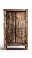 Rustic Wooden Cabinet With Natural Texture and Sturdy Design in a Minimalist Setting photo