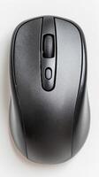 Black Wireless Mouse on a Light Surface Showcasing Ergonomic Design and Functionality photo