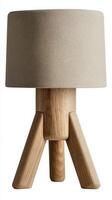 Modern Wooden Lamp With Fabric Shade Designed for Contemporary Living Spaces and Cozy Interiors photo