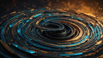Abstract background with a spiral of black and blue photo