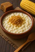 Corn and cornbread with butter photo