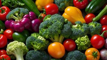 A large group of colorful vegetables are shown photo