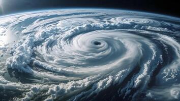 A hurricane is seen from space photo