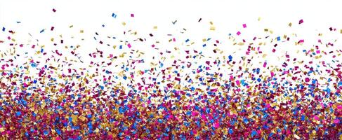 The colorful confetti falling gracefully in a festive celebration atmosphere. photo