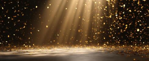 The Glimmering Dance of Gold Particles in Atmospheric Light photo