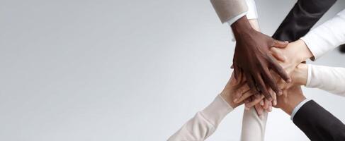 The Hands of Collaboration Representing Unity and Support in a Professional Environment photo