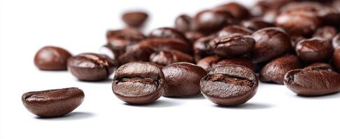 The rich, roasted coffee beans ready for brewing and enjoyment. photo