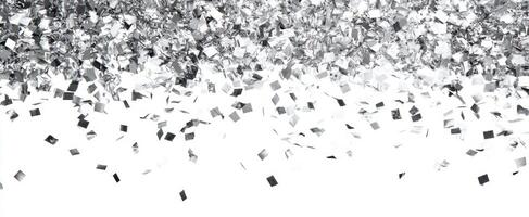 The shimmering silver confetti cascading down in a joyful celebration backdrop. photo