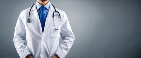 The confident doctor ready to assist patients in a healthcare setting. photo