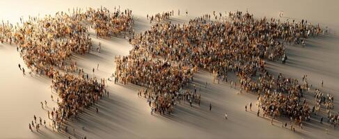 The World Represented by a Diverse Gathering of People Creating an Artistic Map. photo