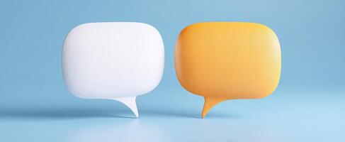 The vibrant speech bubbles representing communication and interaction in a modern design. photo