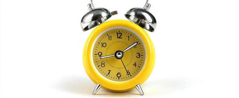 The Vintage Yellow Alarm Clock for Timely Wake-Ups and Home Decor. photo