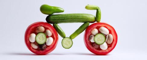 The Creative Bicycle Made of Fresh Vegetables for Healthy Living photo
