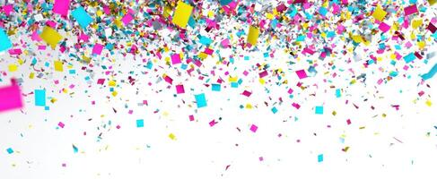 The vibrant confetti raining down for a festive celebration event photo