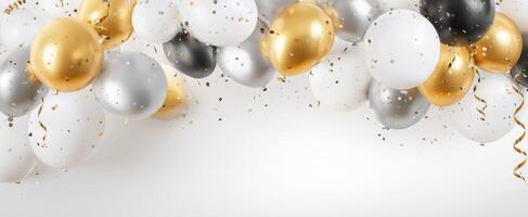 The colorful balloons create a festive atmosphere for joyful celebrations. photo
