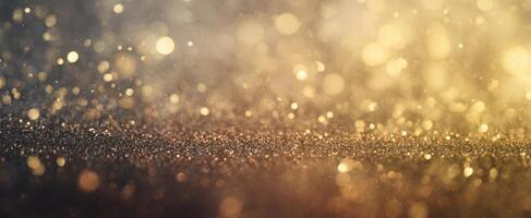 The shimmering golden bokeh creates a mesmerizing and atmospheric background effect. photo