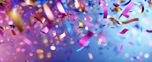 The Colorful Confetti Showering Down in a Celebratory Atmosphere photo