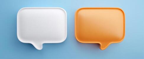 The colorful speech bubbles representing modern digital communication and dialogue photo