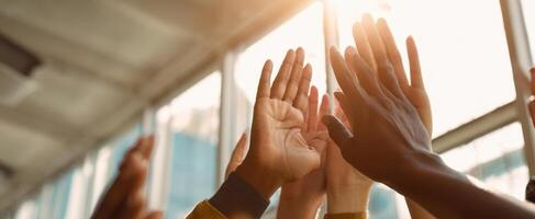 The Hands of Unity Celebrating Community and Togetherness in a Bright Environment photo