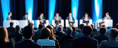 The business panel discussion illuminating the future of industry innovation and collaboration. photo
