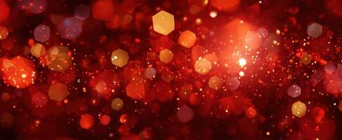 The Vibrant Bokeh Background in Warm Red and Orange Hues photo