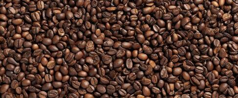 The abundant variety of roasted coffee beans showcasing rich textures and colors. photo