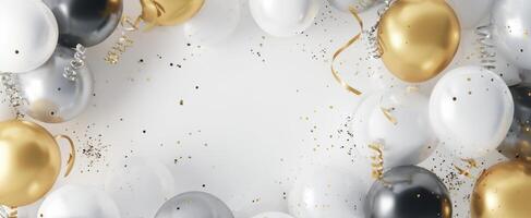 The vibrant arrangement of colorful balloons for a festive celebration photo