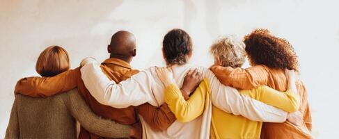 The strong bond between diverse friends enjoying a moment together. photo