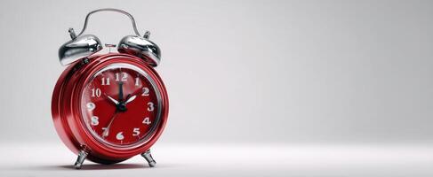 The vibrant red alarm clock symbolizing the passage of time and daily routine. photo