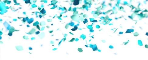 The colorful confetti floating joyfully in a bright celebration atmosphere. photo