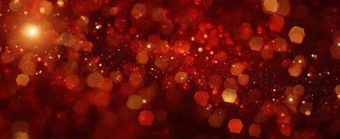 The shimmering red bokeh background creates a warm and festive atmosphere. photo