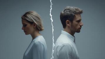 The Emotional Division Between a Couple Captured in a Studio Setting photo