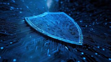 The Digital Shield Symbolizing Cybersecurity in a Connected World photo