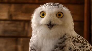 The Snowy Owl with Striking Yellow Eyes Captivating Nature Lovers photo