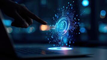 The Digital Lock Symbolizing Advanced Cybersecurity in Modern Technology photo