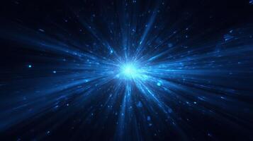 The Vibrant Blue Burst of Cosmic Energy in Space. photo
