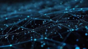 The digital network showcasing an intricate web of connected data points. photo