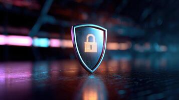The Shield Icon Representing Digital Security and Protection in Technology photo