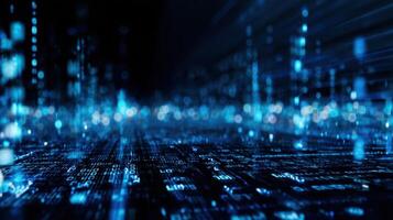 The Futuristic Visualization of Data Streams and Binary Codes in Cyber Space photo
