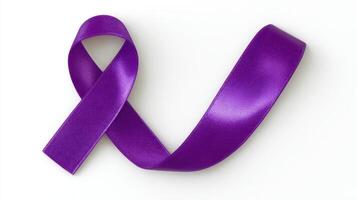 The elegant purple ribbon symbolizing awareness and support for various causes. photo