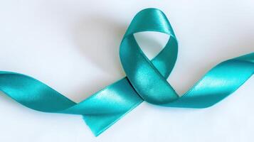 The Teal Ribbon Symbolizing Awareness and Support for Various Causes photo